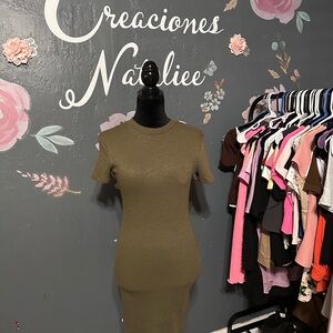 Olive Green Ribbed Knit Top